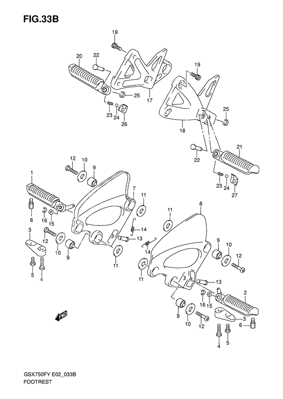 Footrest              

                  Model k1/k2/k3