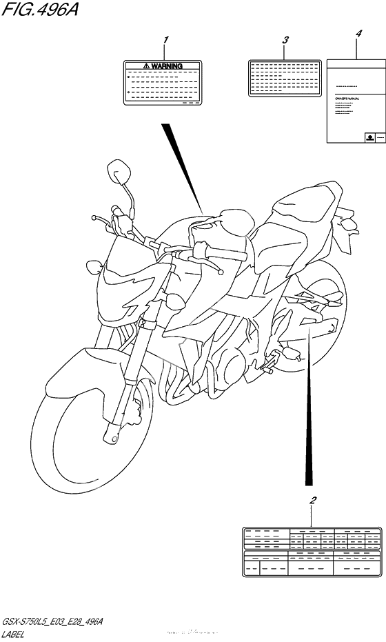 Информационные наклейки (Gsx-S750L5 E03)