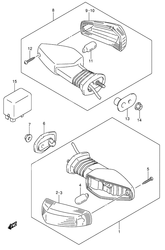 Turnsignal front & rear lamp