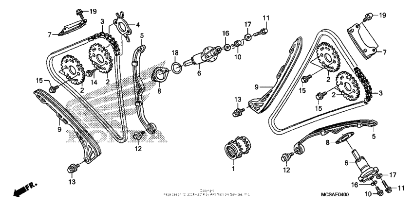 Cam chain + tensioner