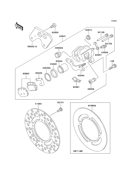 Front brake caliper              

                  D1 - d3