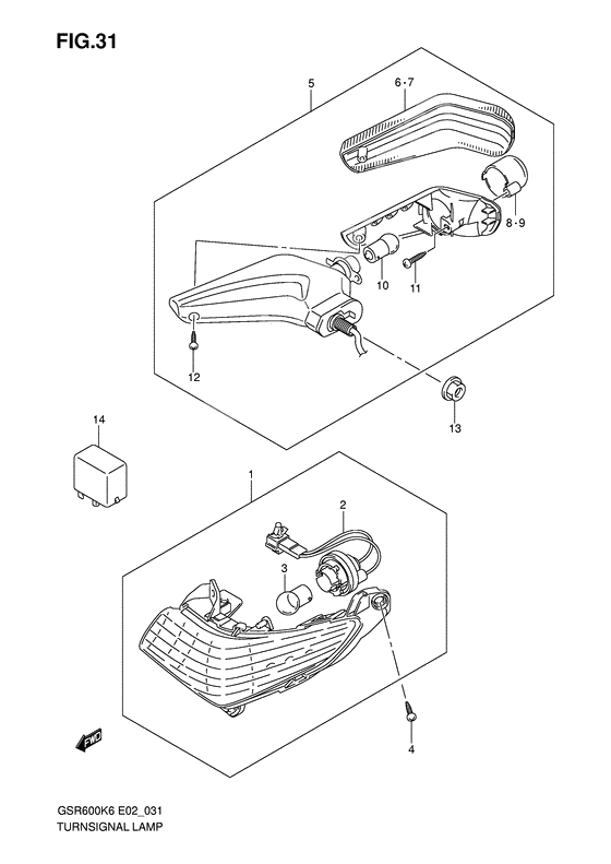 Turnsignal front & rear lamp