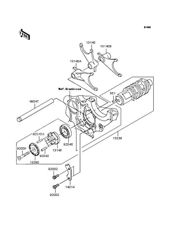 Gear change drum/shift fork              

                  s