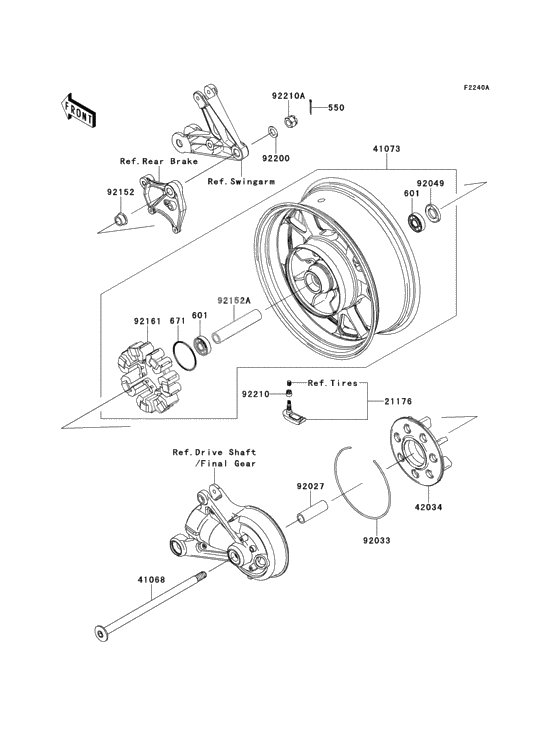 Rear wheel/chain(cef)