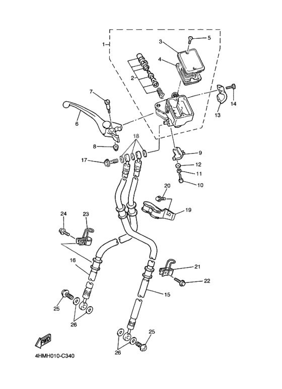 Front master cylinder