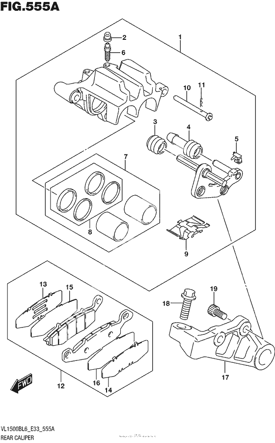 Задний тормозной суппорт