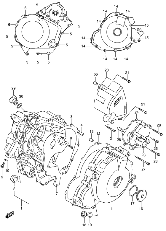 Crankcase cover ass`y (v