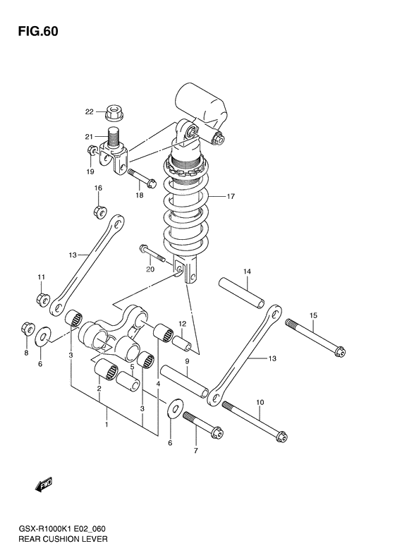 Rear cushion lever