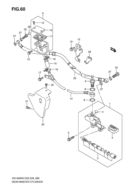 Rear master cylinder