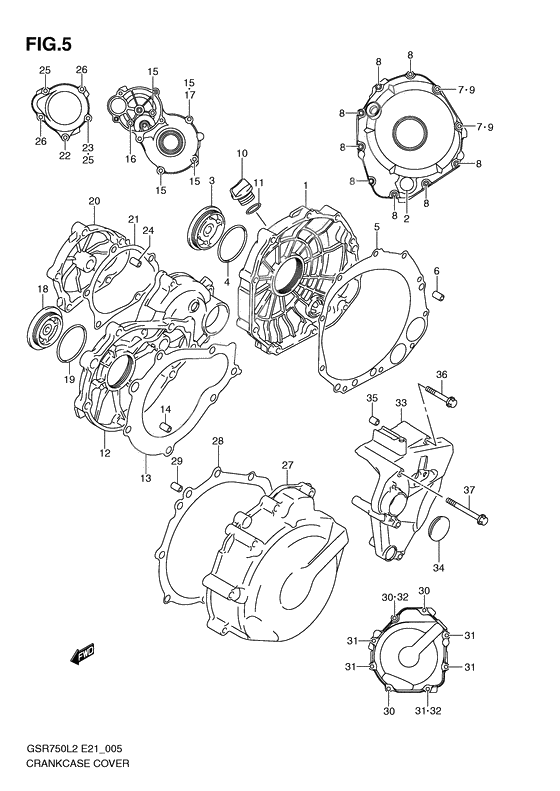 Crankcase cover ass`y (v