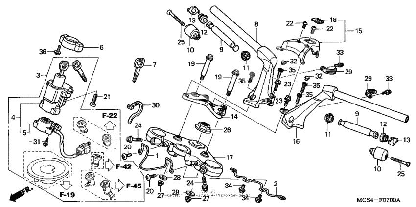 Handlebar + top bridge