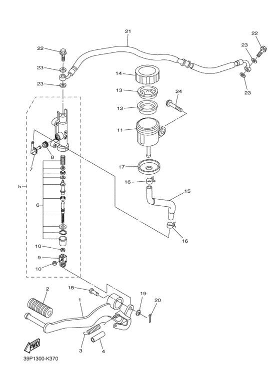 Rear master cylinder