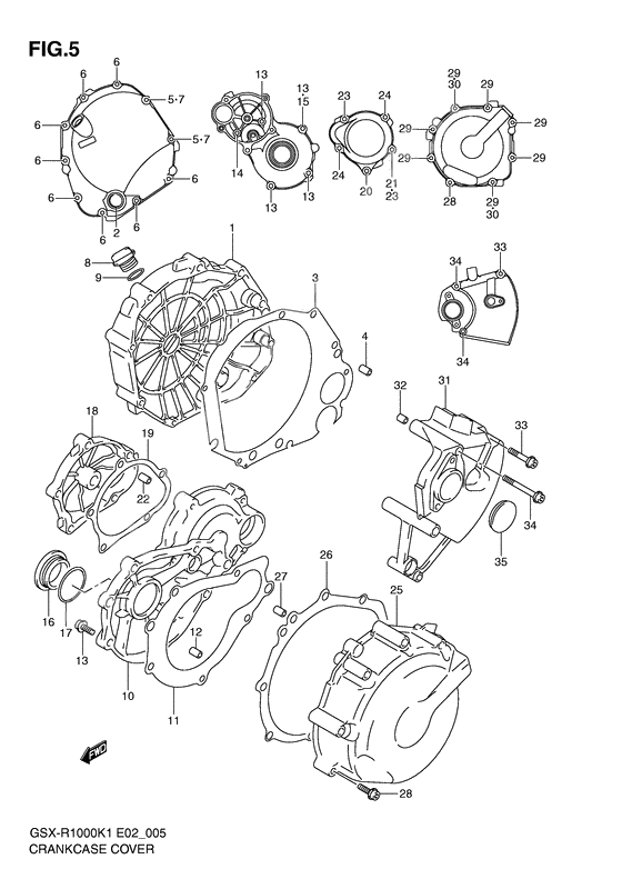 Crankcase cover ass`y (v