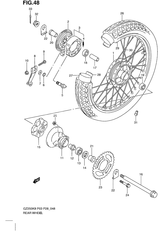 Rear wheel complete assy