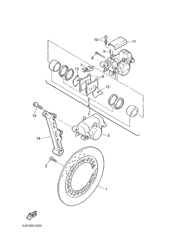 Rear brake caliper