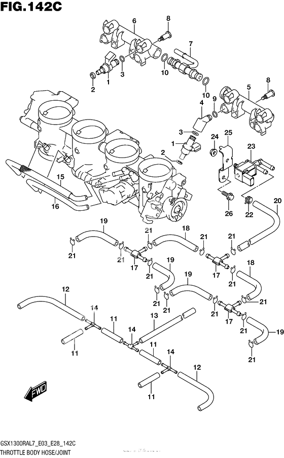 Throttle Body Hose/joint (Gsx1300Ral7 E33)