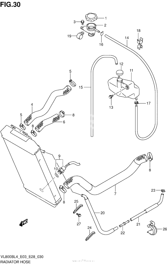 Патрубок системы охлаждения (Vl800Bl4 E33)