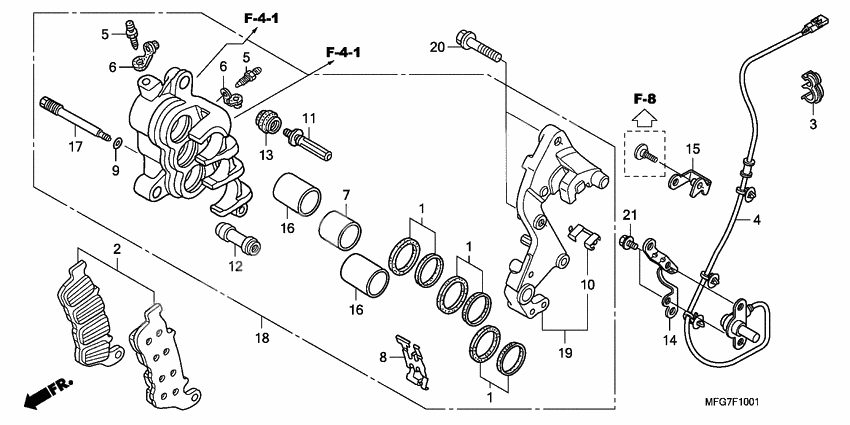 R. front brake caliper              

                  CB600FA/FA3