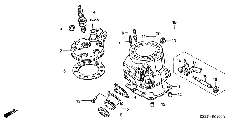 Cylinder/cylinder head              

                  CR250R2-4