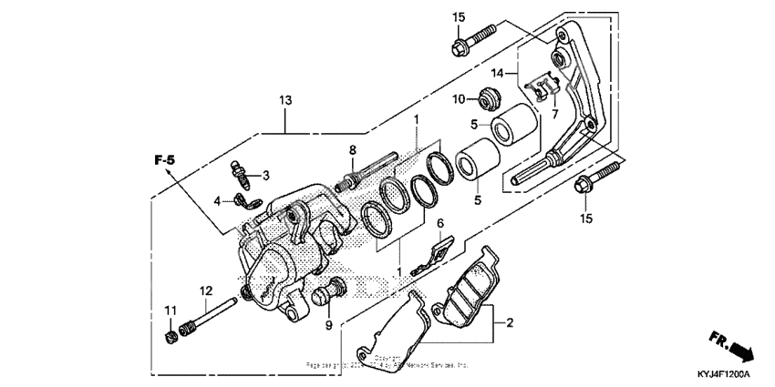 Front brake caliper (cbr250r)