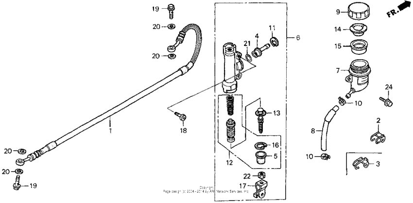 Rear brake master cylinder