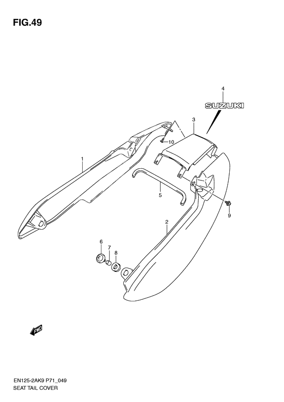 Seat tail cover              

                  En125huk9