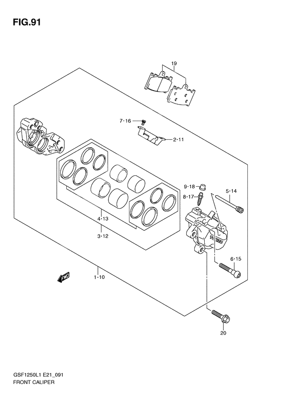 Front caliper              

                  Gsf1250l1 e21