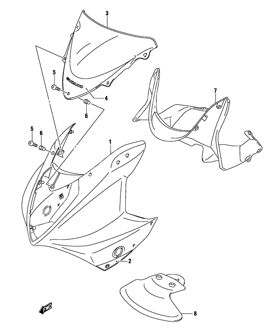 Cowling body              

                  Gs500fk4/fuk4