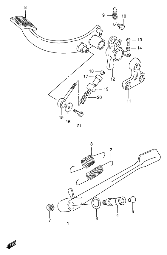 Stand - rear brake