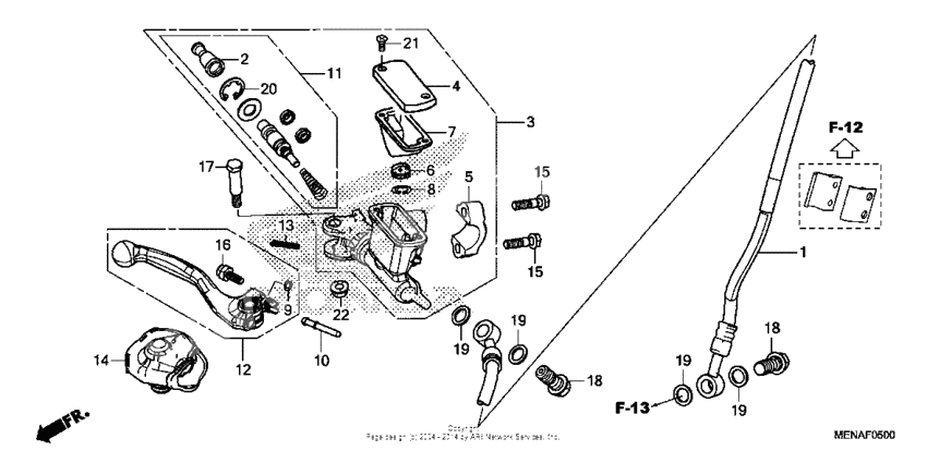 Front brake master cylinder