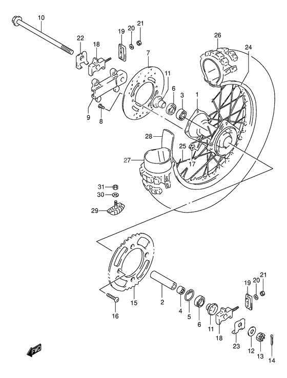 Rear wheel complete assy