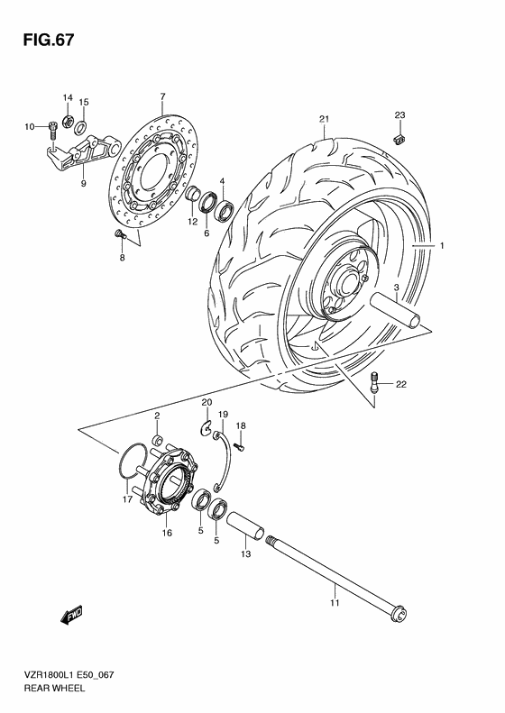 Rear wheel complete assy