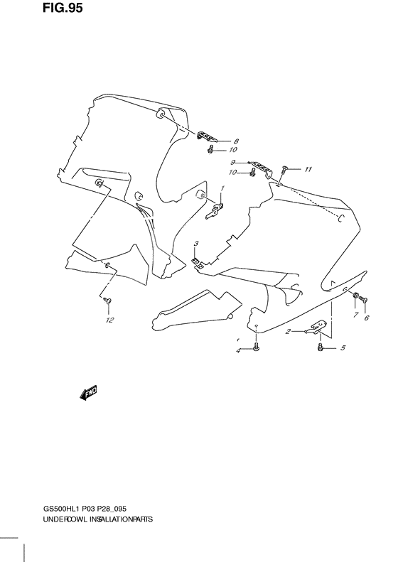 Under cowling installation parts              

                  Gs500fh p28