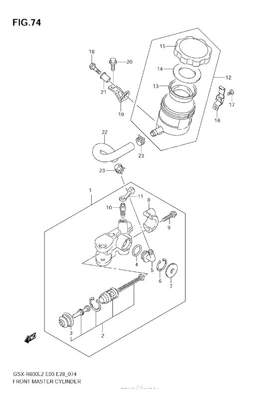 Передний тормозной цилиндр
