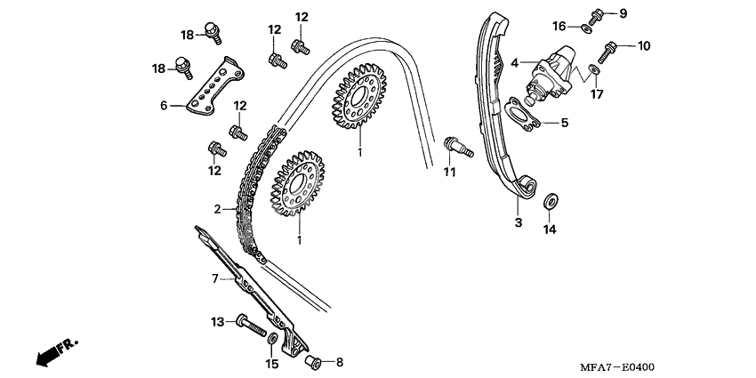 Cam chain/tensioner