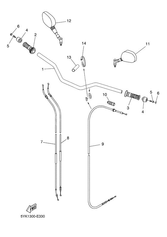 Steering handle & cable