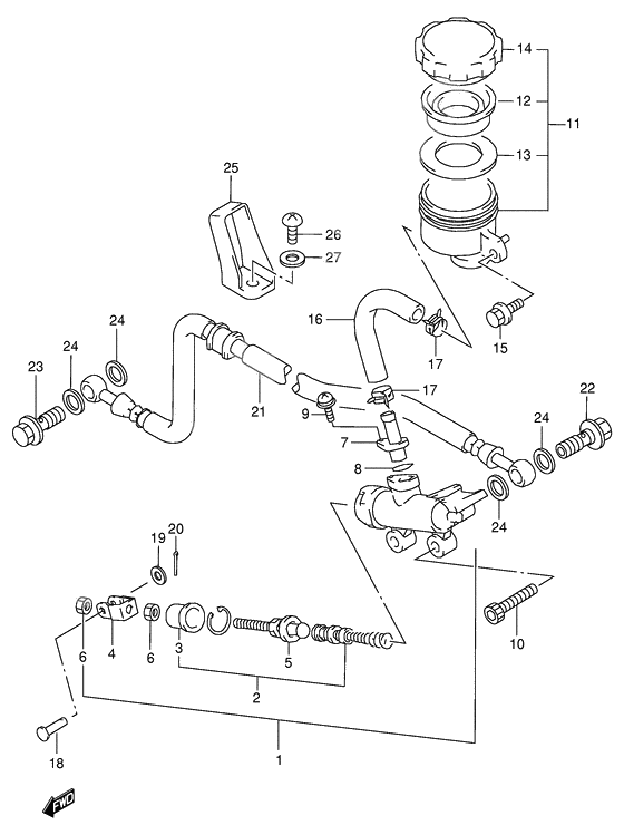 Rear master cylinder