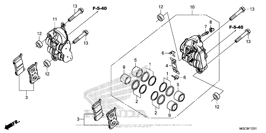 Front brake caliper (2)