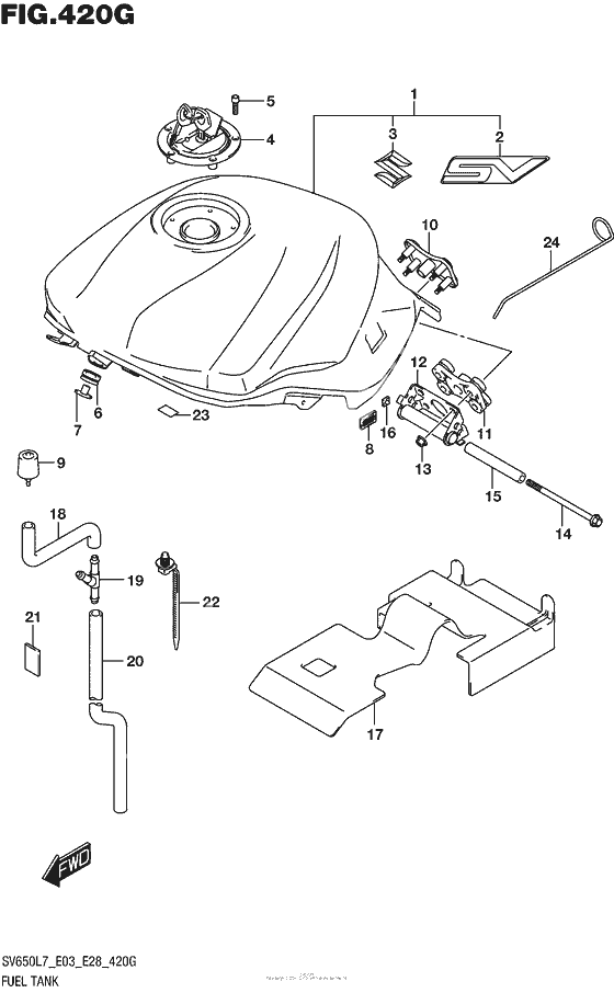 Топливный бак (Ykv) (Sv650Al7 E33)