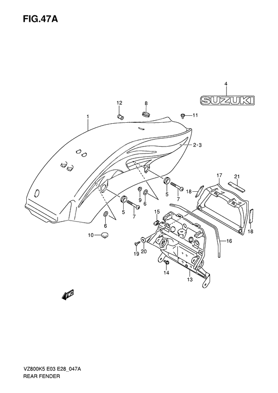 Rear fender              

                  Vz800zk7