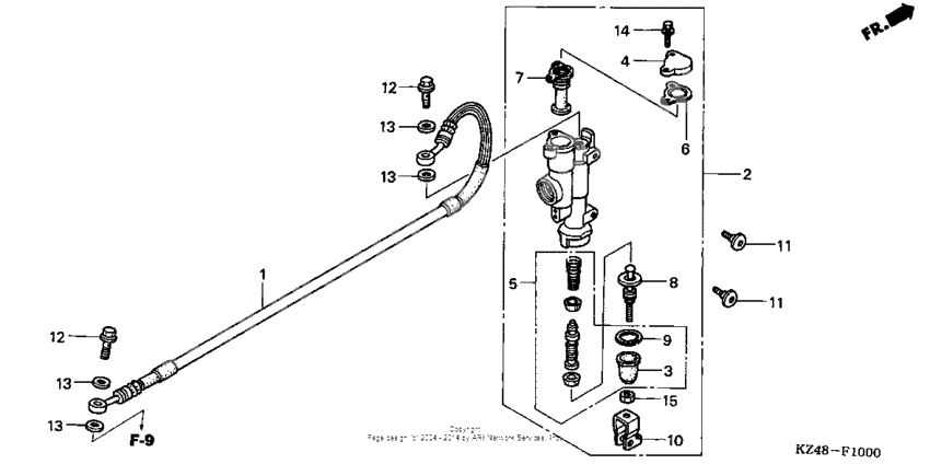 Rear brake master cylinder