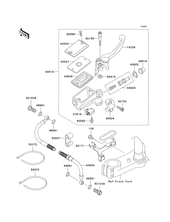 Front master cylinder