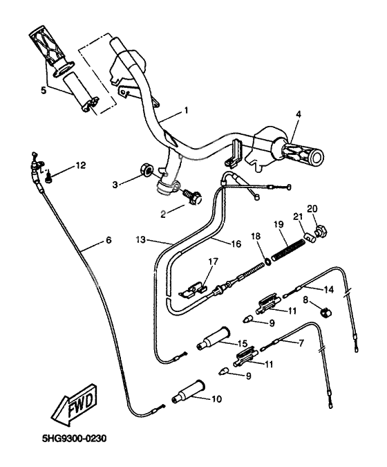 Steering handle cable