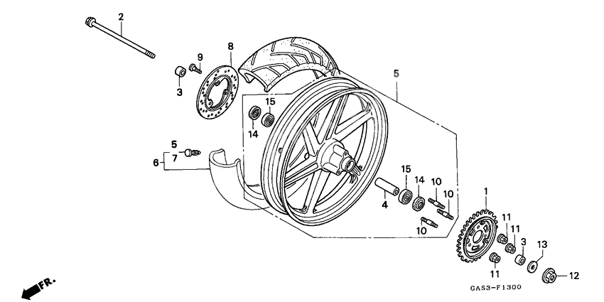 Rear wheel complete assy
