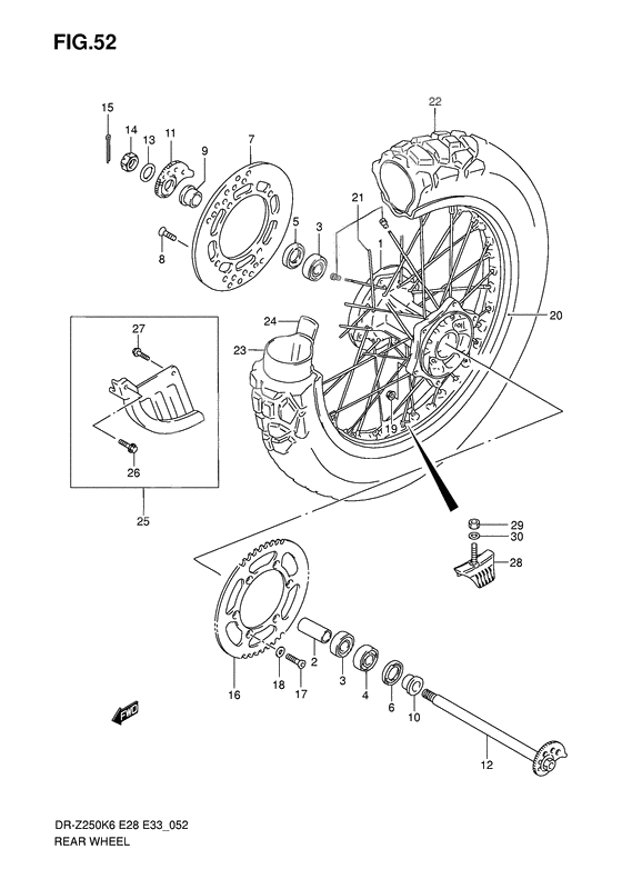 Rear wheel complete assy