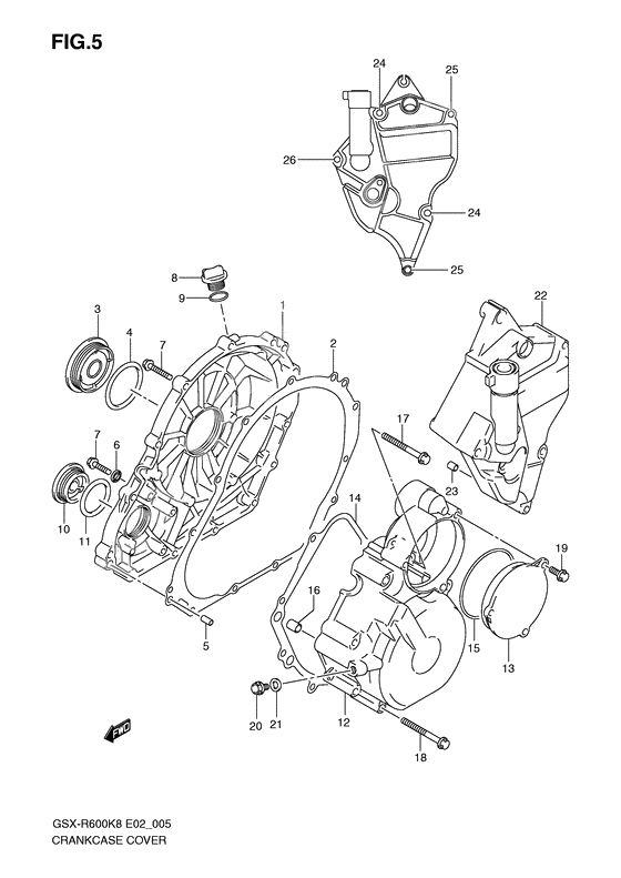 Crankcase cover ass`y (v