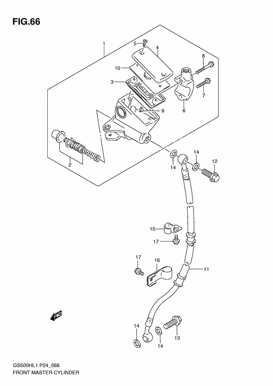 Front master cylinder              

                  Gs500h