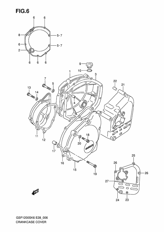 Crankcase cover ass`y (v