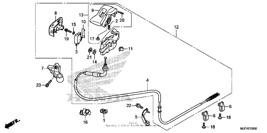 Parking brake lever