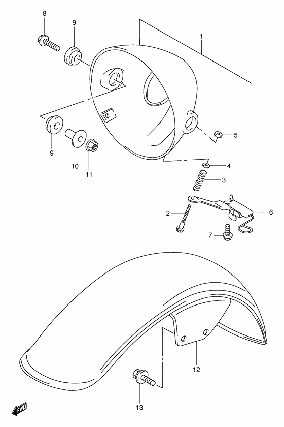 Headlamp housing              

                  Model v/w/x/y